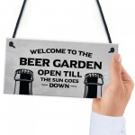 Beer Garden Sign Funny Home Bar Man Cave Garden Plaque Beer