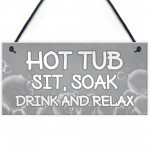 Shabby Chic Hot Tub Sign Funny Hot Tub Accessories Garden Sign