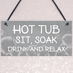 Shabby Chic Hot Tub Sign Funny Hot Tub Accessories Garden Sign