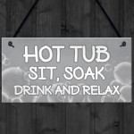 Shabby Chic Hot Tub Sign Funny Hot Tub Accessories Garden Sign