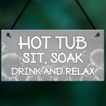 Shabby Chic Hot Tub Sign Funny Hot Tub Accessories Garden Sign