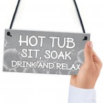 Shabby Chic Hot Tub Sign Funny Hot Tub Accessories Garden Sign