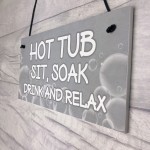 Shabby Chic Hot Tub Sign Funny Hot Tub Accessories Garden Sign