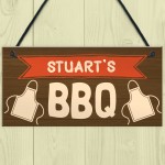 Personalised BBQ Sign Rustic Garden Plaque Man Cave Shed Sign