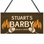 Funny Personalised BARBY Sign BBQ Man Cave Garden Shed Sign
