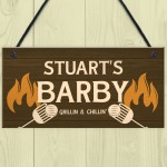 Funny Personalised BARBY Sign BBQ Man Cave Garden Shed Sign