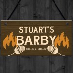 Funny Personalised BARBY Sign BBQ Man Cave Garden Shed Sign