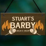 Funny Personalised BARBY Sign BBQ Man Cave Garden Shed Sign