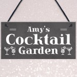 Personalised Cocktail Garden Sign Summerhouse Home Bar Sign