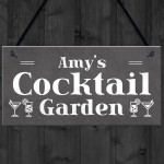 Personalised Cocktail Garden Sign Summerhouse Home Bar Sign