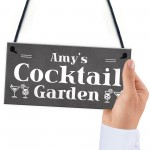 Personalised Cocktail Garden Sign Summerhouse Home Bar Sign