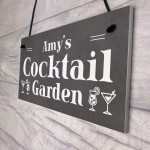 Personalised Cocktail Garden Sign Summerhouse Home Bar Sign