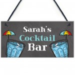 Personalised Cocktail Bar Sign Summerhouse Garden Plaque