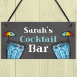 Personalised Cocktail Bar Sign Summerhouse Garden Plaque