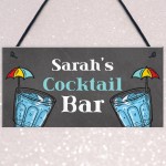 Personalised Cocktail Bar Sign Summerhouse Garden Plaque