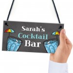 Personalised Cocktail Bar Sign Summerhouse Garden Plaque