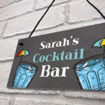 Personalised Cocktail Bar Sign Summerhouse Garden Plaque