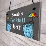 Personalised Cocktail Bar Sign Summerhouse Garden Plaque