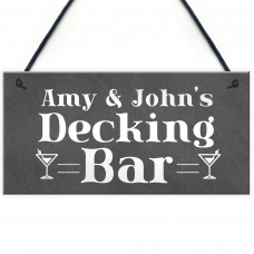 Personalised Decking Bar Sign Shabby Garden Summerhouse Sign