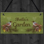 Personalised Garden Shed Summerhouse Bird Sign New Home Gift