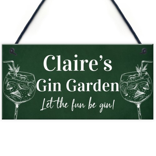 Personalised Gin Garden Signs Home Decor Gifts Novelty Home Bar 