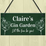 Personalised Gin Garden Signs Home Decor Gifts Novelty Home Bar 