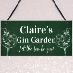 Personalised Gin Garden Signs Home Decor Gifts Novelty Home Bar 
