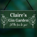 Personalised Gin Garden Signs Home Decor Gifts Novelty Home Bar 