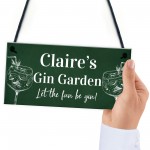 Personalised Gin Garden Signs Home Decor Gifts Novelty Home Bar 
