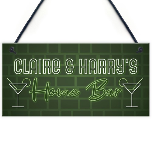 Personalised HOME BAR Plaque Novelty Bar Signs For Garden Sign