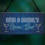 Personalised Home Bar Decor Sign Novelty Open Bar Plaque