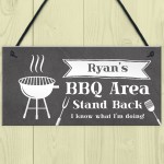 Personalised BBQ Area Sign Novelty Garden Decor Signs Barbecue
