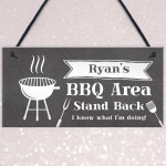 Personalised BBQ Area Sign Novelty Garden Decor Signs Barbecue