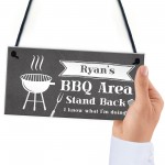 Personalised BBQ Area Sign Novelty Garden Decor Signs Barbecue