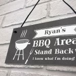Personalised BBQ Area Sign Novelty Garden Decor Signs Barbecue