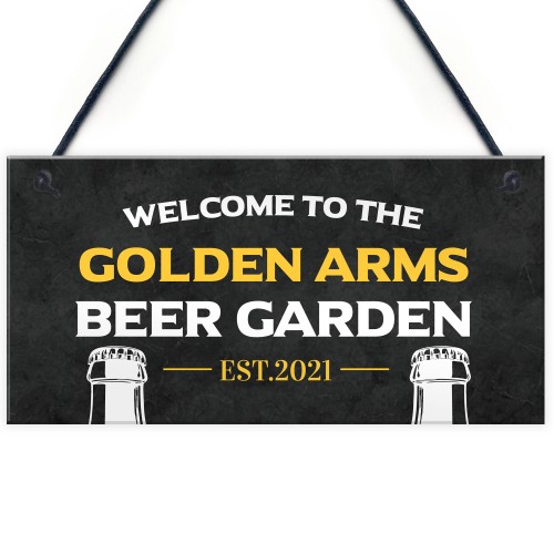 PERSONALISED Beer Garden Pub Sign Novelty Garden Home Bar