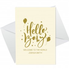 Hello Baby Welcome To The World Card Personalised New Baby Boy