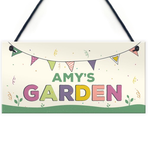 Childs Garden Sign Personalised Summerhouse Sign Colourful