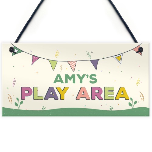 Childs Play Area Sign Personalised Garden Shed Hanging Sign