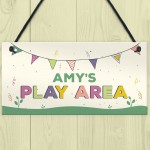 Childs Play Area Sign Personalised Garden Shed Hanging Sign