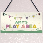 Childs Play Area Sign Personalised Garden Shed Hanging Sign