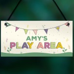 Childs Play Area Sign Personalised Garden Shed Hanging Sign