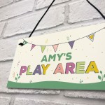 Childs Play Area Sign Personalised Garden Shed Hanging Sign