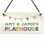 Quirky Playhouse Sign Personalised Garden Shed Summerhouse