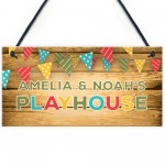 Childs Playhouse Sign Personalised Garden Shed Sign Son Daughter