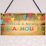 Childs Playhouse Sign Personalised Garden Shed Sign Son Daughter