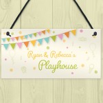 Personalised Childs Playhouse Sign Garden Shed Hanging Sign