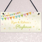 Personalised Childs Playhouse Sign Garden Shed Hanging Sign
