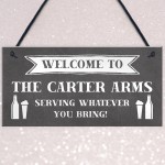 Shabby Chic Home Bar Sign Funny Man Cave Shed Plaque Alcohol