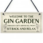 Gin Garden Welcome Sign Home Bar Garden Sign Bar Decor Gift